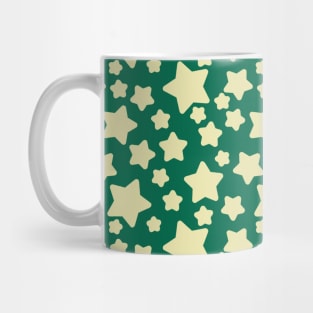 Green Yellow Star Pattern Mug